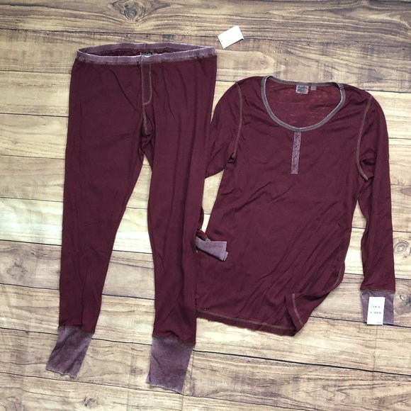 MAKE + MODEL LONG Sleeves Thermal Pajama set Nordstrom - Picture 2 of 8